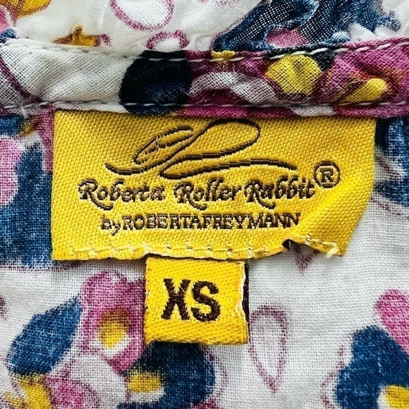 Roberta Roller Rabbit Floral Pintuck Cotton Sleeveless Top Size XS - Picture 6 of 10